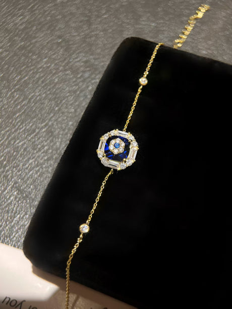 Blue Lab-Grown Diamond Window Bracelet