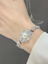 Pearl-Lab-Grown Diamond Bracelet