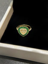 Vintage Emerald Heart Ring