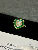 Vintage Emerald Heart Ring
