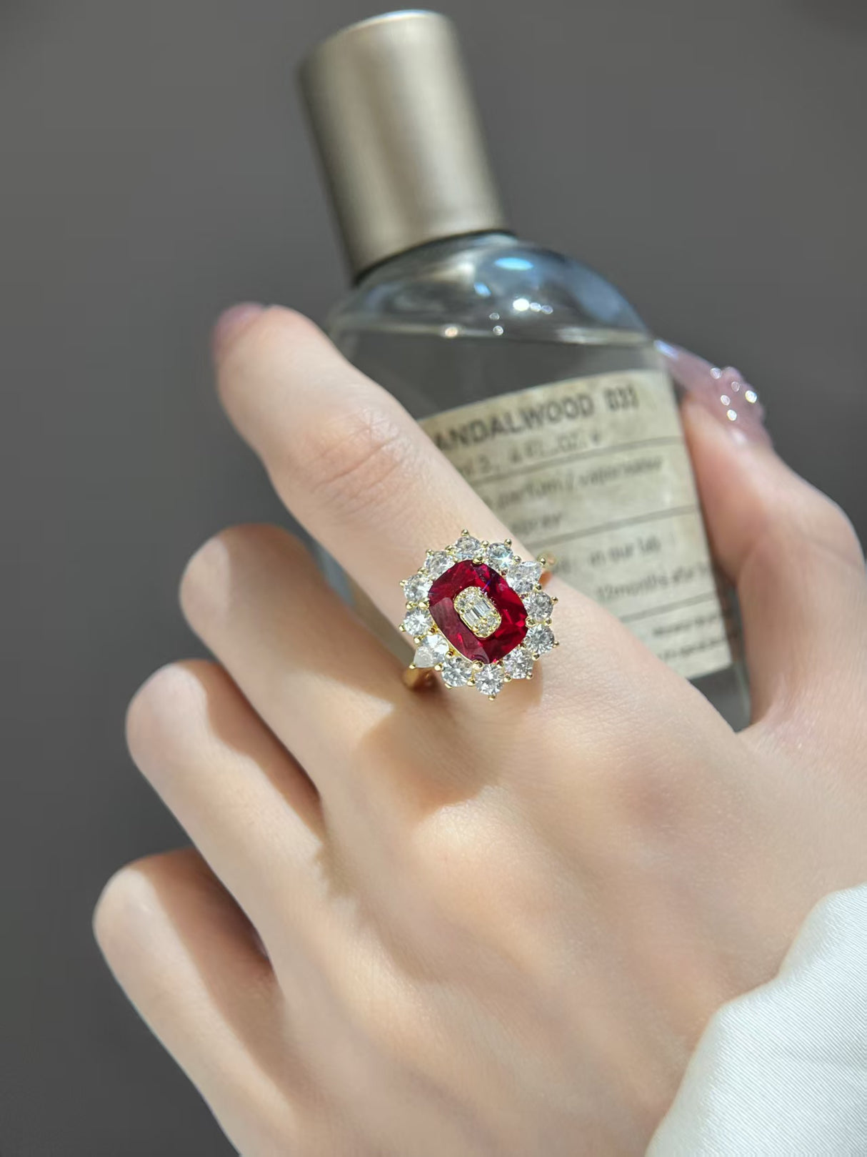 Red Lab-Grown Diamond Ring