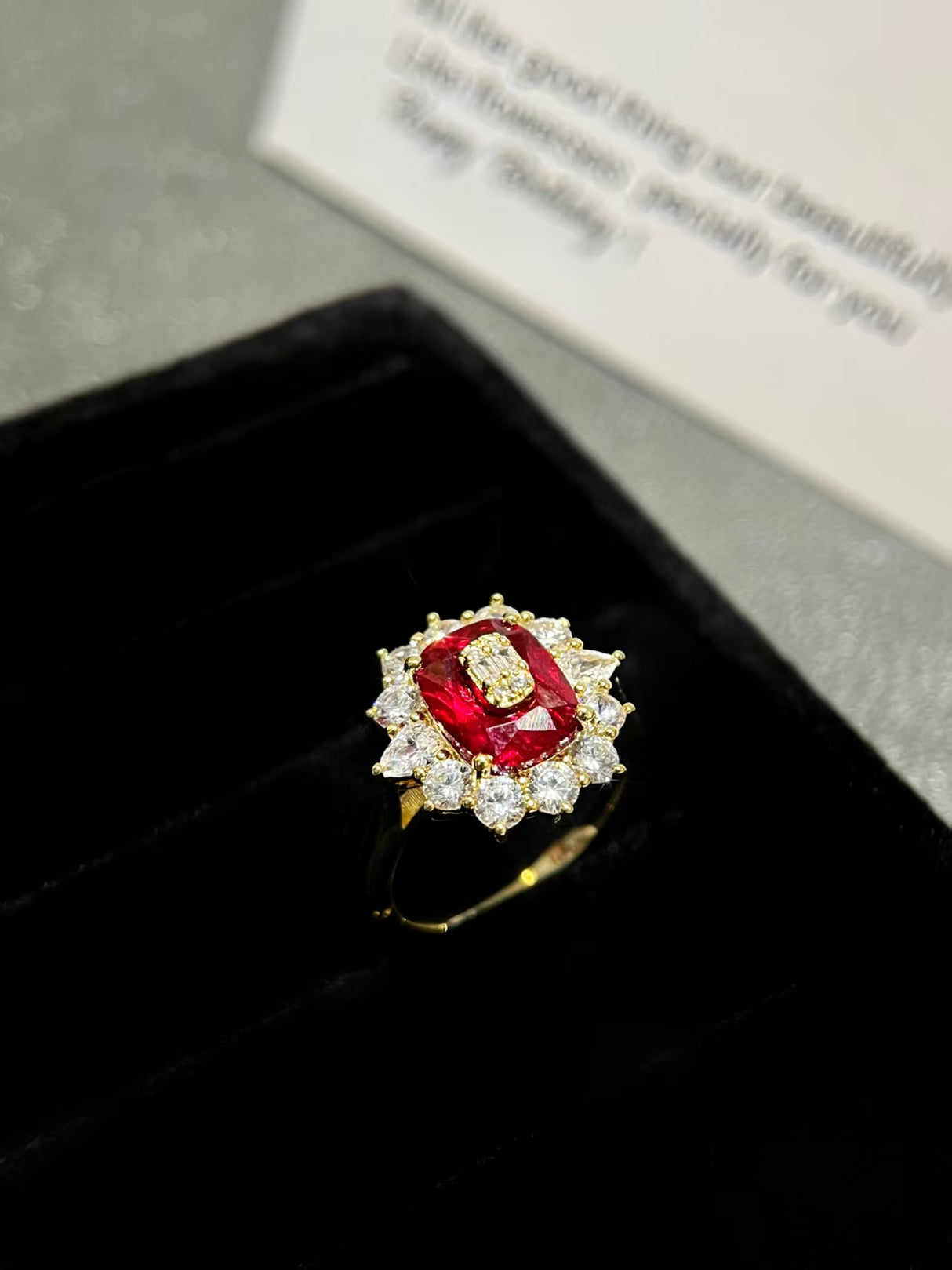 Red Lab-Grown Diamond Ring