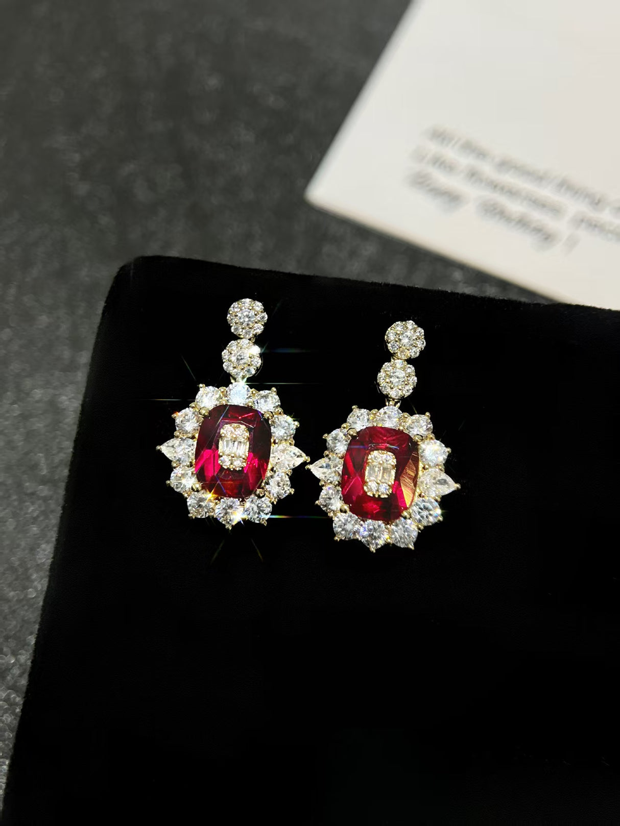 Red Lab-Grown Diamond Earrings