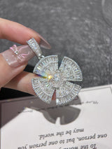 Hip Hop Cross Pendant Square Zirconia