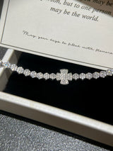Silver - Toned Lab-Grown Diamond Four - Leaf Bracelet
