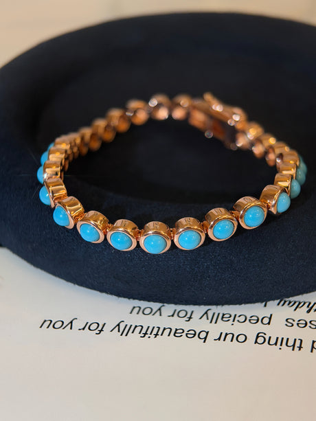 Blue Turquoise Inlaid Bracelet