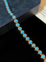 Blue Turquoise Inlaid Bracelet