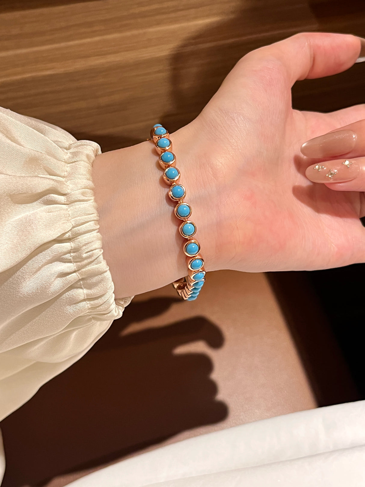 Blue Turquoise Inlaid Bracelet
