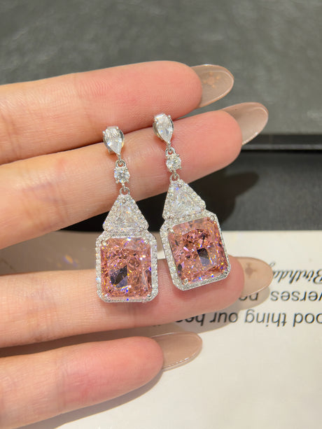 Pink Lab-Grown Diamond Sweetheart Earrings