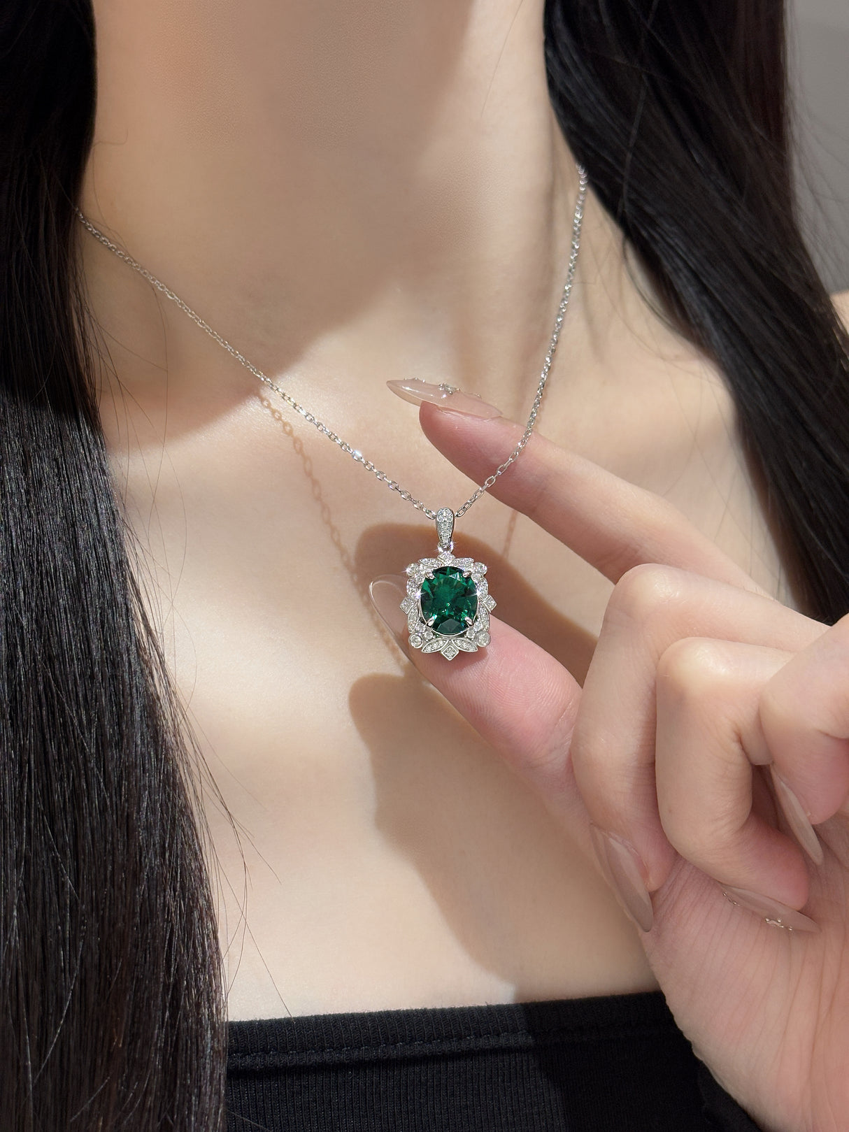 Jade Square Necklace
