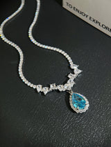 Blue - Lab-Grown Diamond  Necklace