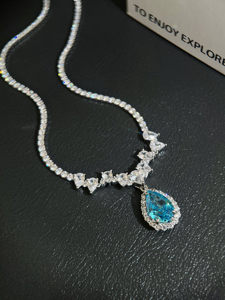 Blue - Lab-Grown Diamond  Necklace