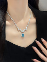 Blue - Lab-Grown Diamond  Necklace