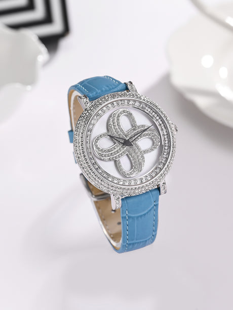 Aurora Ice Silver Blue Crystal Women’s Watch